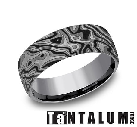 Carved Band (No Stones) in Tantalum Grey 7.5MM