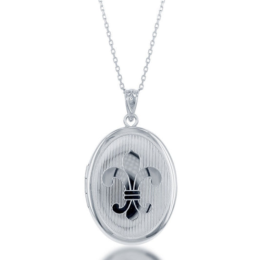 Locket Necklace (No Stones) in Sterling Silver White