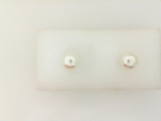 Stud Color Gemstone Earrings in 14 Karat White with 2 Cultured Pearls