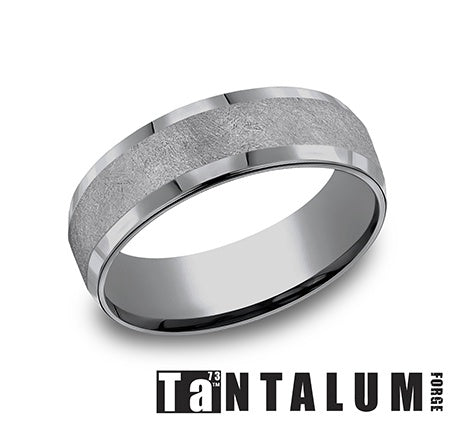 Carved Band (No Stones) in Tantalum Grey 7MM