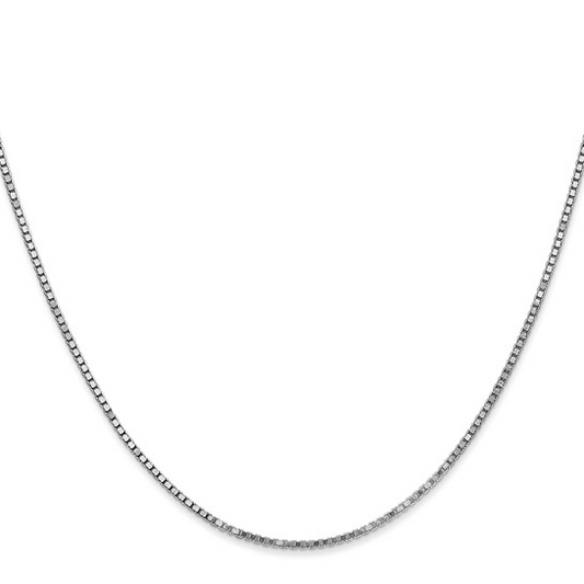 18" Box 1.3mm Chain in 14 Karat White