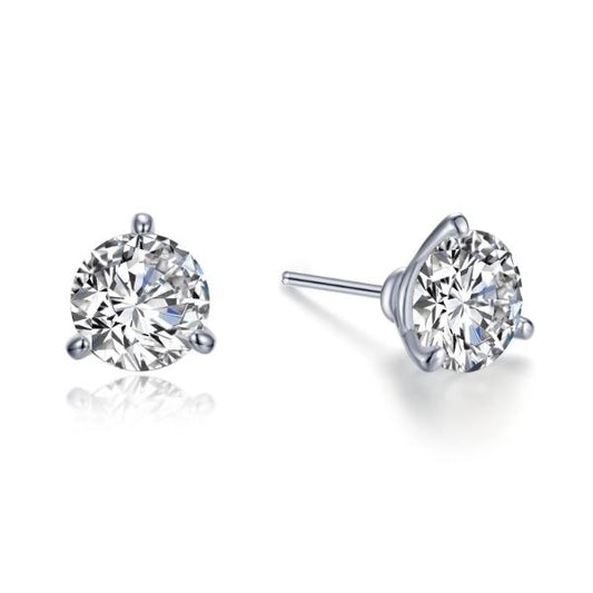 Stud Simulated Diamond Earrings in Platinum Bonded Sterling Silver 3.00ctw