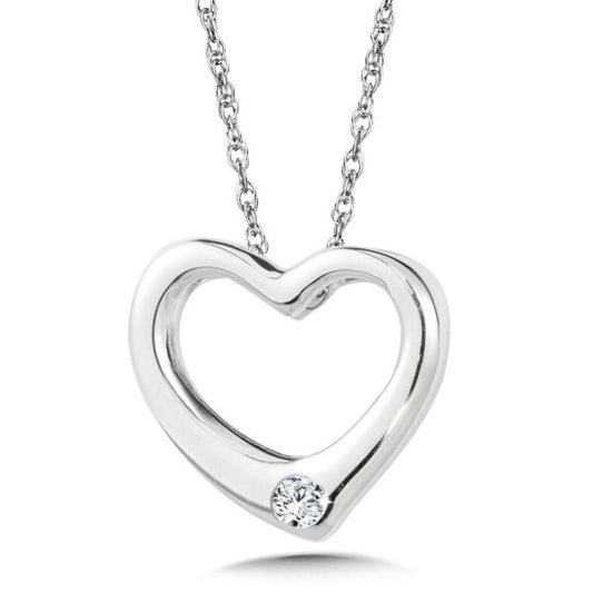 ReMARKable Designs Natural Diamond Necklace in Sterling Silver White with 0.05ctw Round Diamond