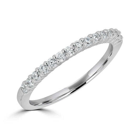 Natural Diamond Ladies Wedding Band in 14 Karat White with 0.33ctw G/H SI1-SI2 Round Diamonds