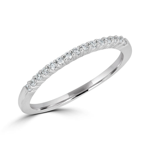 Natural Diamond Stackable Ladies Wedding Band in 14 Karat White with 0.15ctw G/H SI2 Round Diamond