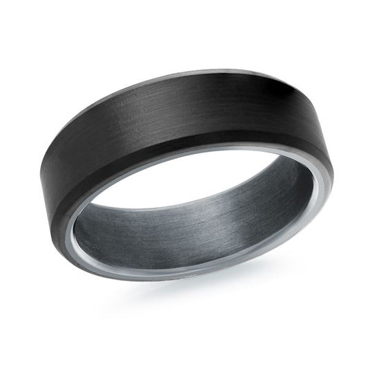 ReMARKable Designs Carved Band (No Stones) in Tantalum Carbon Fiber Black Grey 7MM