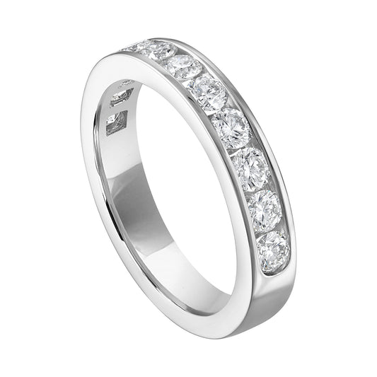 Natural Diamond Ladies Wedding Band in 14 Karat White with 1.00ctw Round Diamonds