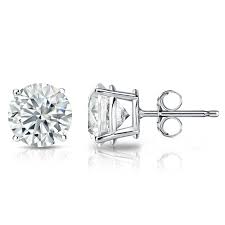 Stud Natural Diamond Studs in 14 Karat White with 2.00ctw H I3 Round Diamonds