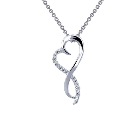 Pendant Simulated Diamond Necklace in Platinum Bonded Sterling Silver 0.17ctw