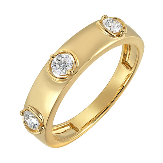 Stackable Natural Diamond Fashion Ring in 14 Karat Yellow with 0.32ctw Round Diamonds