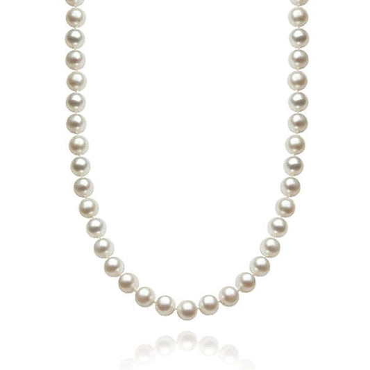 Pearl Strand Color Gemstone Necklace in 14 Karat White with 66 Cultured Pearls 6mm-6.5mm