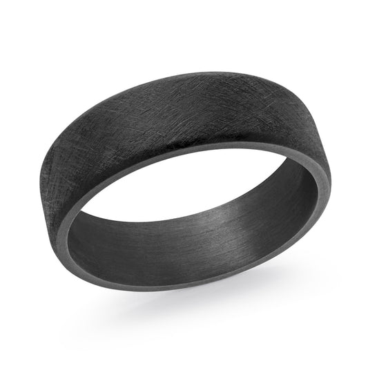 Carved Band (No Stones) in Tantalum Black 7MM