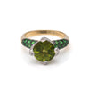 M Estate Collection Color Gemstone Ring in 14 Karat White - Yellow with 1 Round Peridot 10mm-10mm