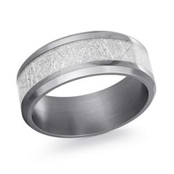 Carved Band (No Stones) in Tantalum Grey 8MM