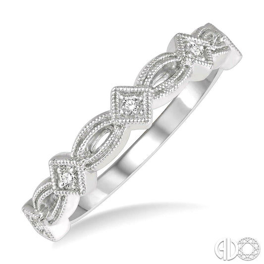 Natural Diamond Stackable Ladies Wedding Band in 14 Karat White with 0.07ctw H/I SI2 Round Diamonds