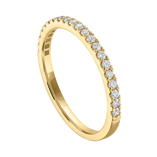 Natural Diamond Ladies Wedding Band in 14 Karat Yellow with 0.20ctw Round Diamonds