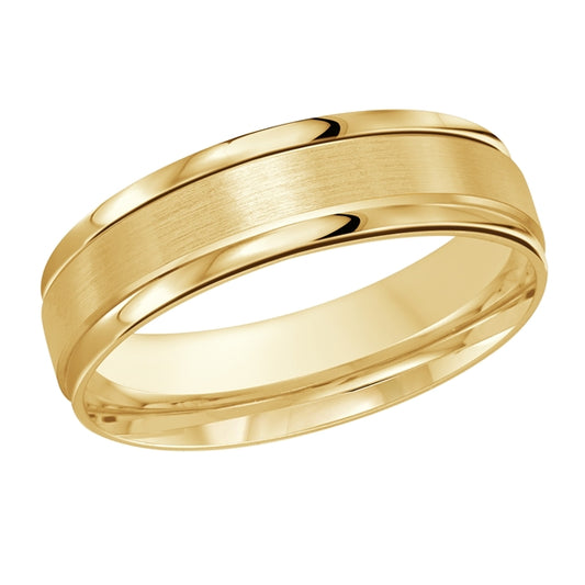 Carved Band (No Stones) in 14 Karat Yellow Gold 6MM