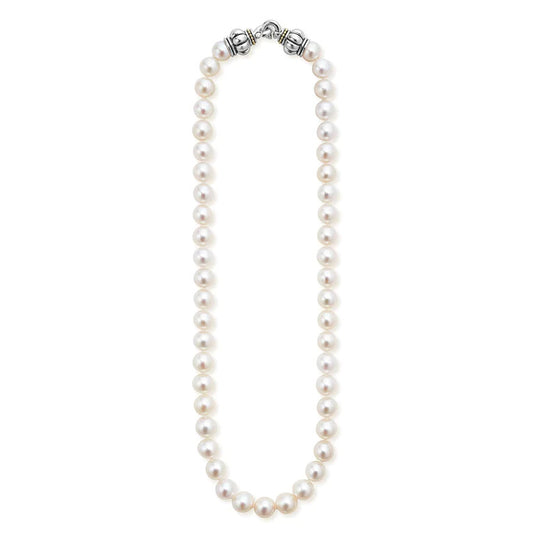 Pearl Strand Luna Collection Color Gemstone Necklace in Sterling Silver - 18 Karat White - Yellow