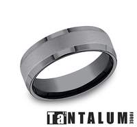 Benchmark Carved Band (No Stones) in Tantalum Grey 7MM