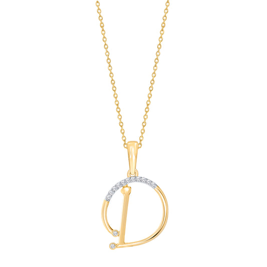 Equity Diamond Brokers Natural Diamond Necklace in 10 Karat Yellow Gold with 0.05ctw Round Diamond