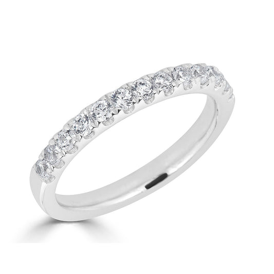 Lab-Grown Diamond Stackable Ladies Wedding Band in 14 Karat White with 0.75ctw F/G VS Round Lab Grown Diamonds