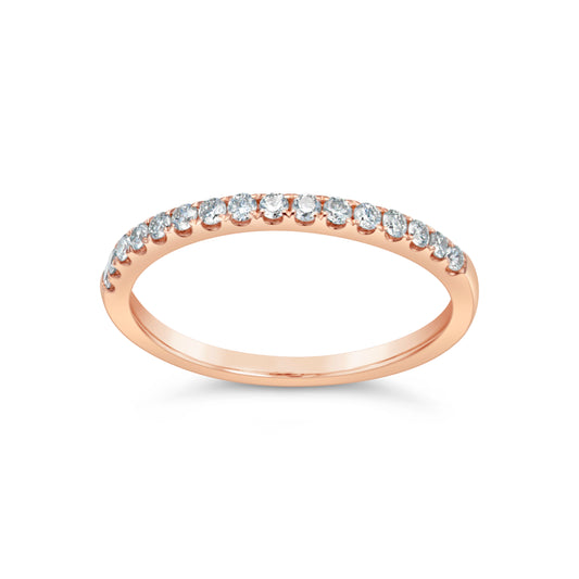 M Estate Collection Natural Diamond Eternity Ladies Wedding Band in 14 Karat Rose with 0.24ctw H/I SI2 Round Diamonds