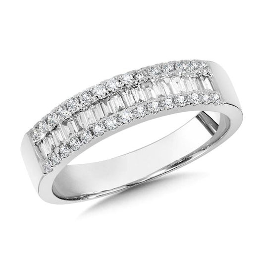 Natural Diamond EMD Ladies Wedding Band in 14 Karat White with 0.48ctw Various Shapes Diamond