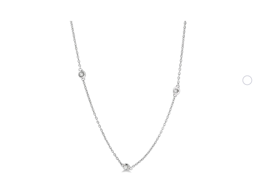 ReMARKable Designs Natural Diamond Necklace in 14 Karat White Gold with 0.25ctw Round Diamonds