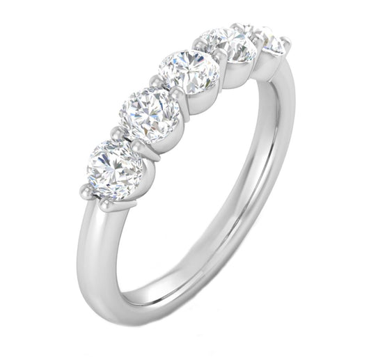 Lab-Grown Diamond Ladies Wedding Band in 14 Karat White with 1.00ctw Round Lab Grown Diamonds