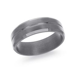 Carved Band (No Stones) in Tantalum Grey 7MM