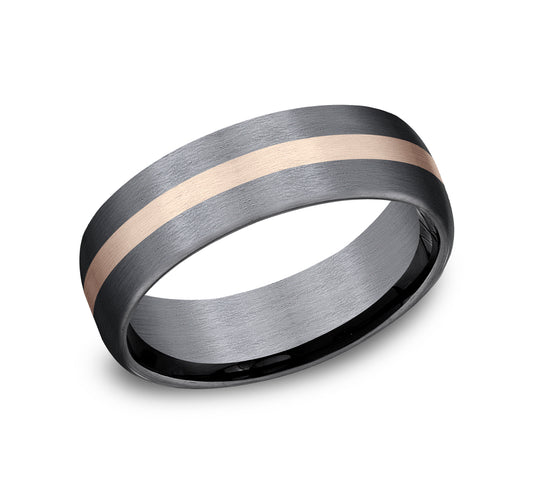 Ammara Stone Collection Carved Band (No Stones) in Tantalum 14 Karat Grey Rose 6.5MM