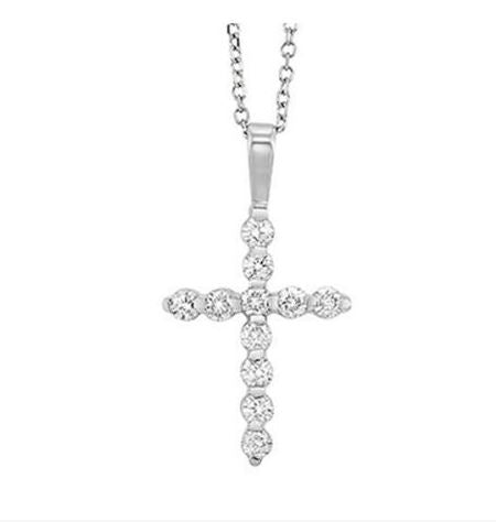 Natural Diamond Necklace in 14 Karat White with 0.19ctw Round Diamonds