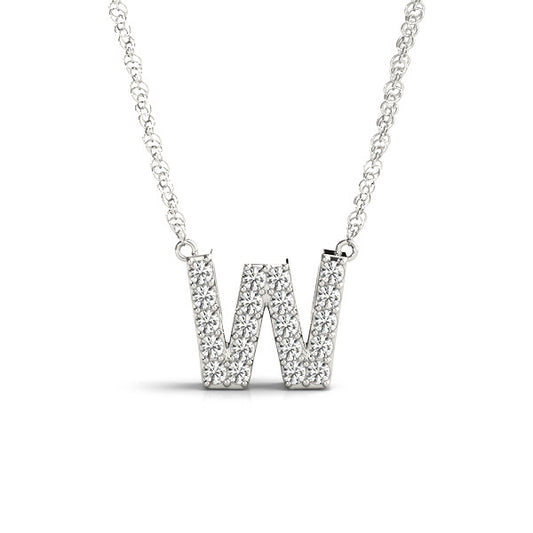 Natural Diamond Necklace in 14 Karat White with 0.10ctw Round Diamonds