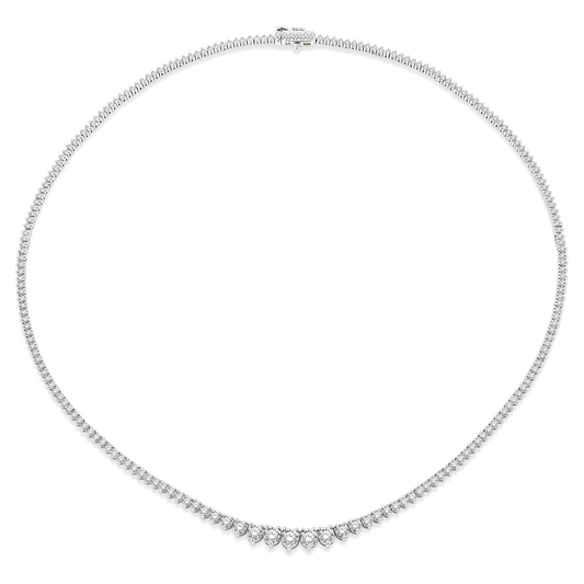 ReMARKABLE Designs Natural Diamond Necklace in 14 Karat White Gold with 6.00ctw Round Diamonds, Clarity: SI2, Color: H/I