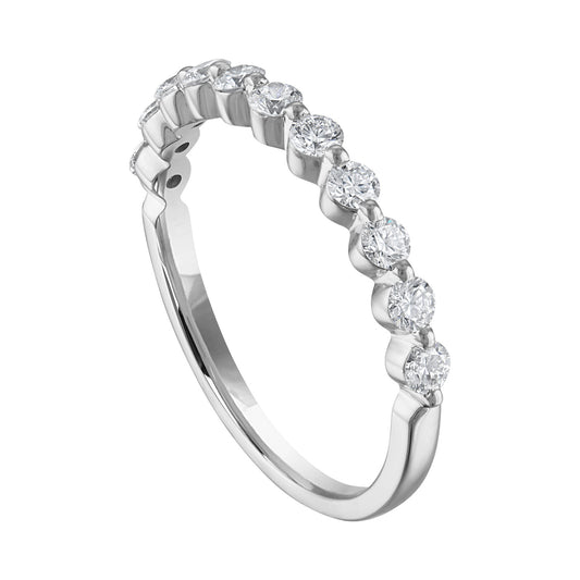 Natural Diamond Ladies Wedding Band in 14 Karat White with 0.50ctw Round Diamonds