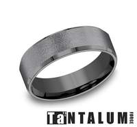 Carved Band (No Stones) in Tantalum Dark Grey 7MM