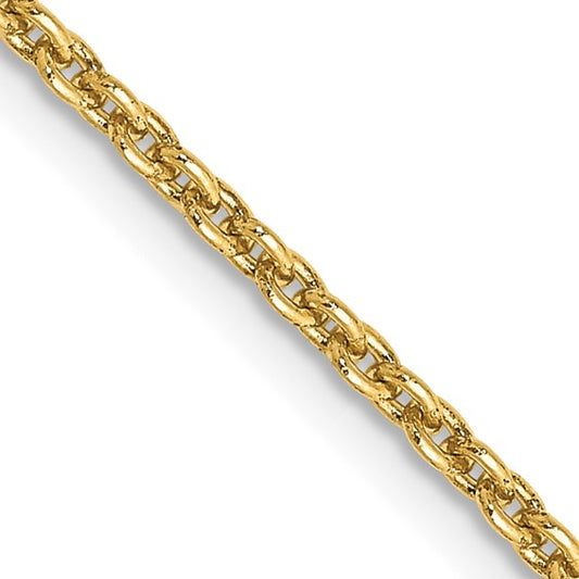 18" Cable Link 2mm Chain in 14 Karat Yellow