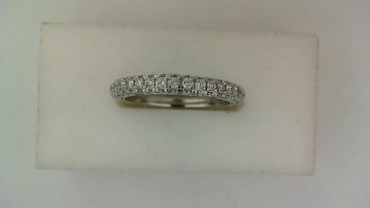 Lab-Grown Diamond Ladies Wedding Band in 14 Karat White with 0.74ctw Round Lab Grown Diamonds