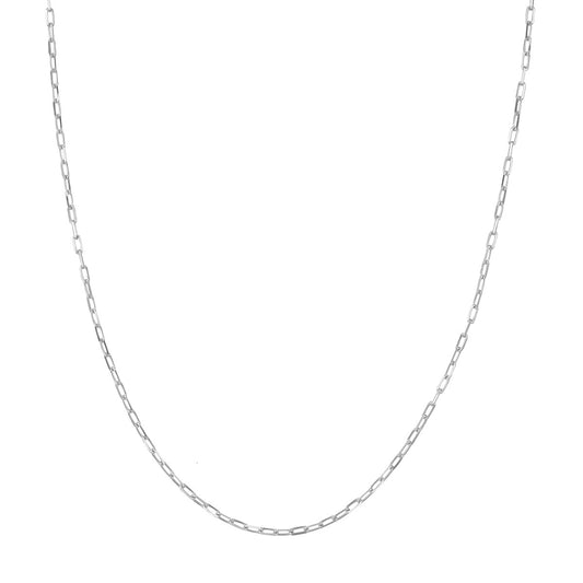 18" Paperclip 1.95mm Chain in 14 Karat White