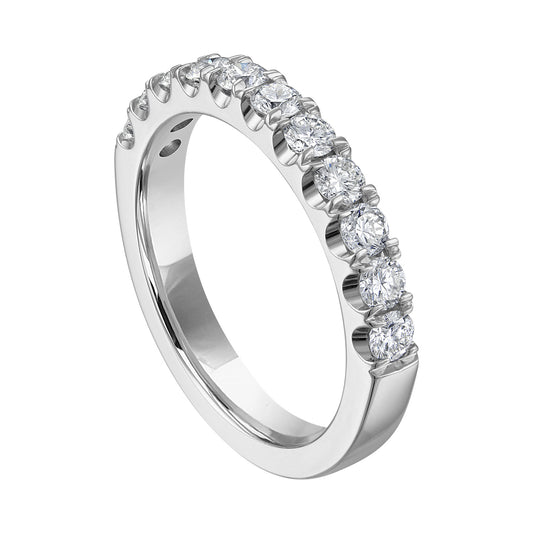 Natural Diamond Ladies Wedding Band in 14 Karat White with 0.75ctw Round Diamonds