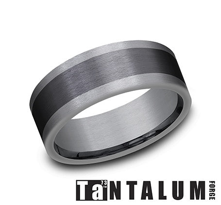 Carved Band (No Stones) in Tantalum Titanium Grey 8MM