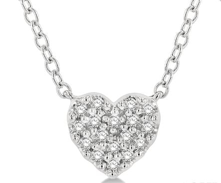 ReMARKABLE Designs Natural Diamond Necklace in 10 Karat White with 0.10ctw Round Diamonds