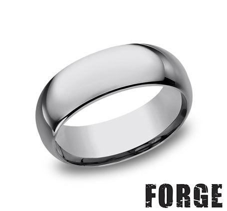 Carved Band (No Stones) in Tungsten Carbide White 8MM