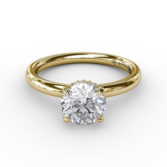 Natural Diamond Natural Diamond Engagement Ring in 18 Karat Yellow with 0.06ctw G/H SI1 Round Diamonds