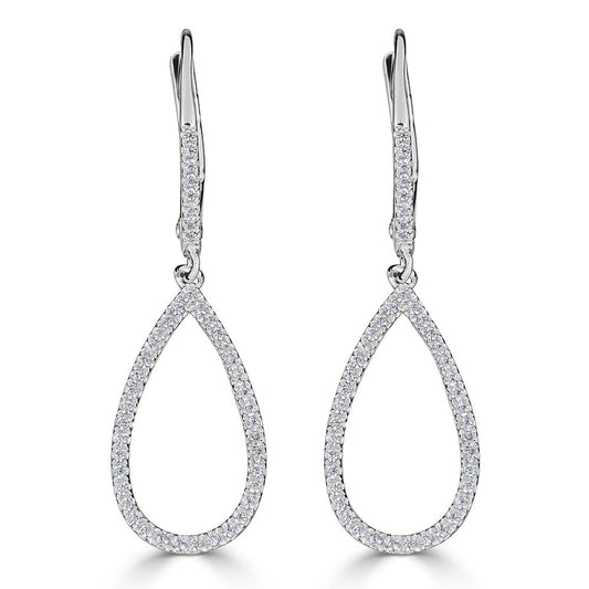 M Estate Collection Drop Natural Diamond Earrings in 14 Karat White with 0.24ctw H/I SI2 Round Diamonds