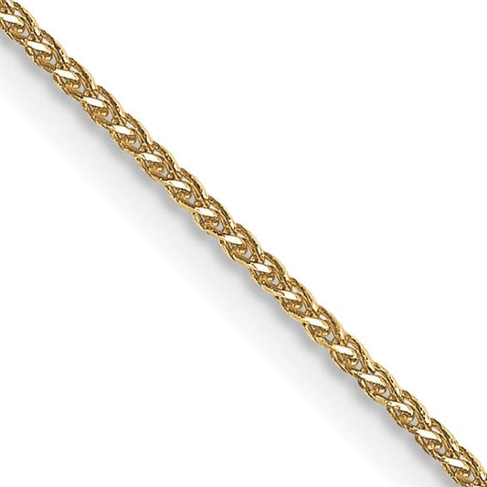 16" Diamond Cut Wheat 0.85mm Chain in 14 Karat Yellow