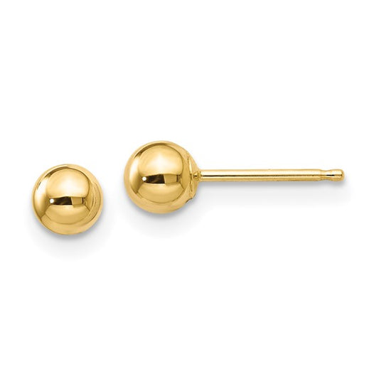 Stud Earrings (No Stones) in 14 Karat Yellow