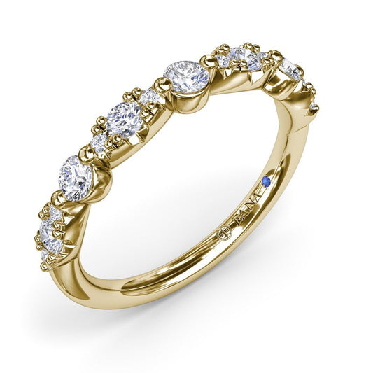 Natural Diamond Ladies Wedding Band in 14 Karat Yellow with 0.45ctw Round Diamonds