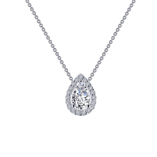 Pendant Simulated Diamond Necklace in Platinum Bonded Sterling Silver