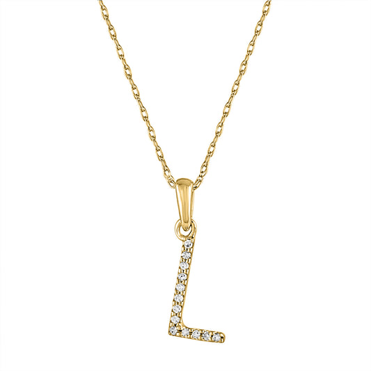 Natural Diamond Necklace in 14 Karat Yellow with 0.07ctw Round Diamond